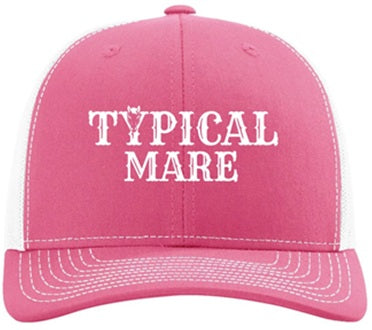 Embroidered Richardson Trucker Hat Pink and White