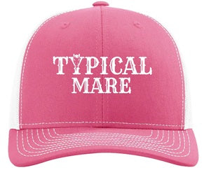 Embroidered Richardson Trucker Hat Pink and White