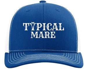 Embroidered Richardson Trucker Hat Royal Blue and White
